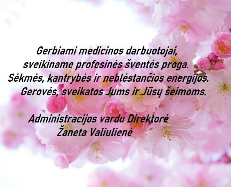 Sveikiname Medicinos darbuotojų dienos proga!